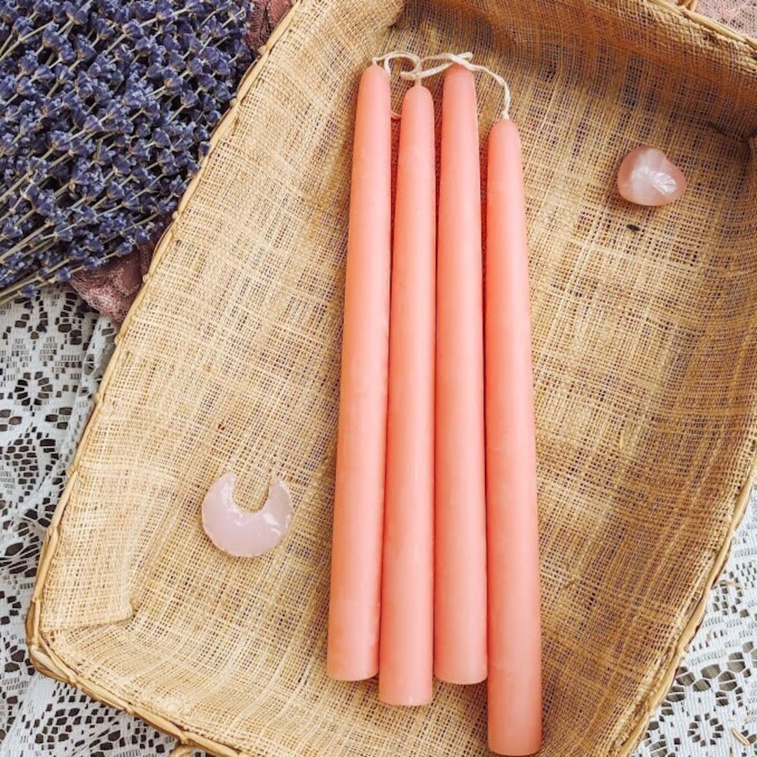 Pastel Pink Taper Candle Set Etsy