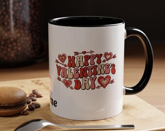 Happy Valentine Heart Hands Mug | Accent Coffee Mug