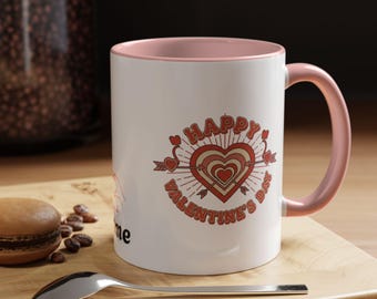 Happy Valentine Heart Hands Mug | Accent Coffee Mug