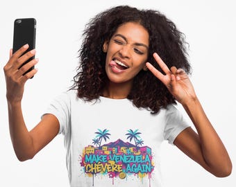 Make Venezuela Chévere Again T-shirt | Graffiti Palm Mountain Design