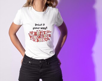 Vintage Valentines Typography Hearts & Arrows T-Shirt