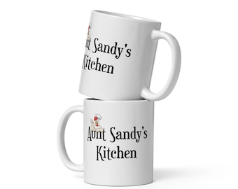 Aunt Sandy's White Glossy Mug