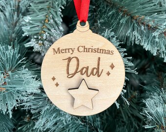Personalised Merry Christmas with Wooden Star