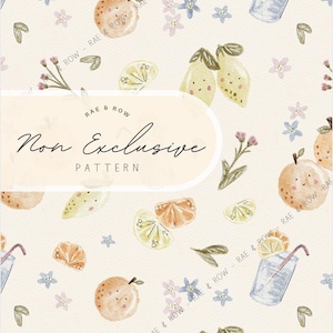 SAND - Non - Exclusive Digital Pattern, Watercolour Fruit, Seamless Design for Fabric