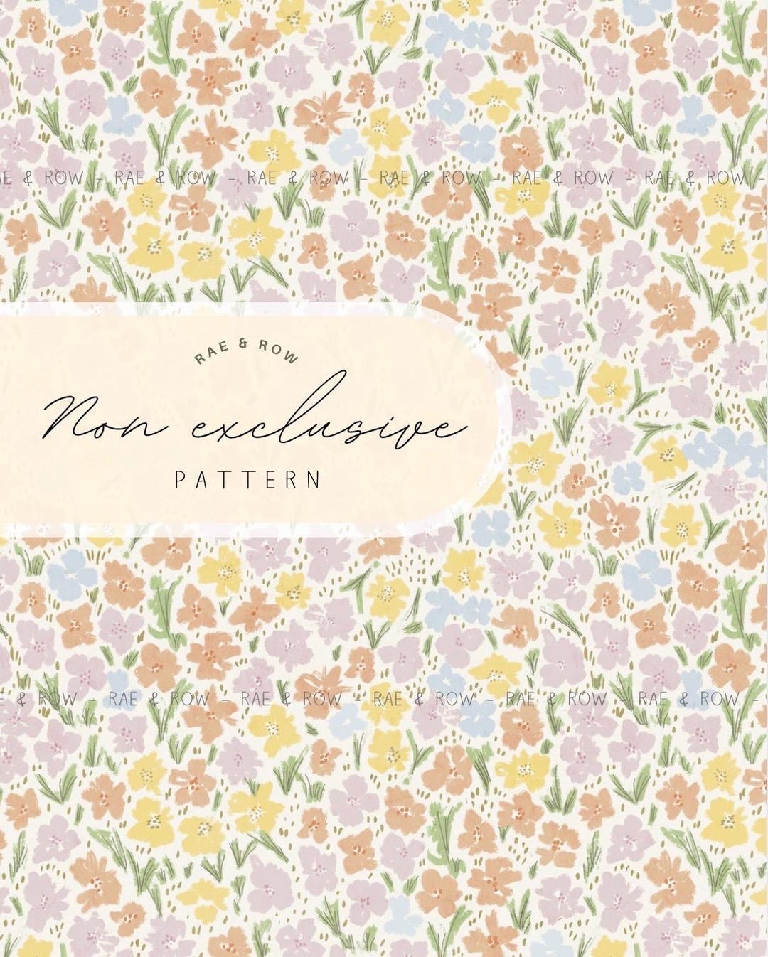 Ditsy Floral Seamless Pattern | Minimal Meadow Print (digital Download ...
