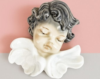 Vintage Mirete Porcelain Wall Angel | Ceramic Cherub Figurine | Delicate Spanish Porcelain Christmas Wall Décor | Guardian Angel Gift