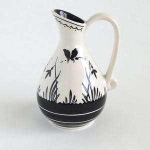 Rare Vintage Handpainted Gouda Vase Pitcher by Cornelis Jonker – “Silhouet”, Holland
