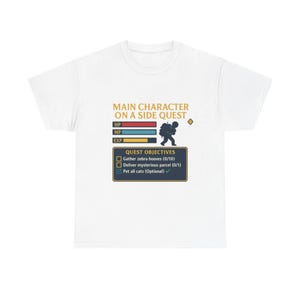 Gaming Side Quest T-Shirt: Unisex Heavy Cotton Gamer Tee