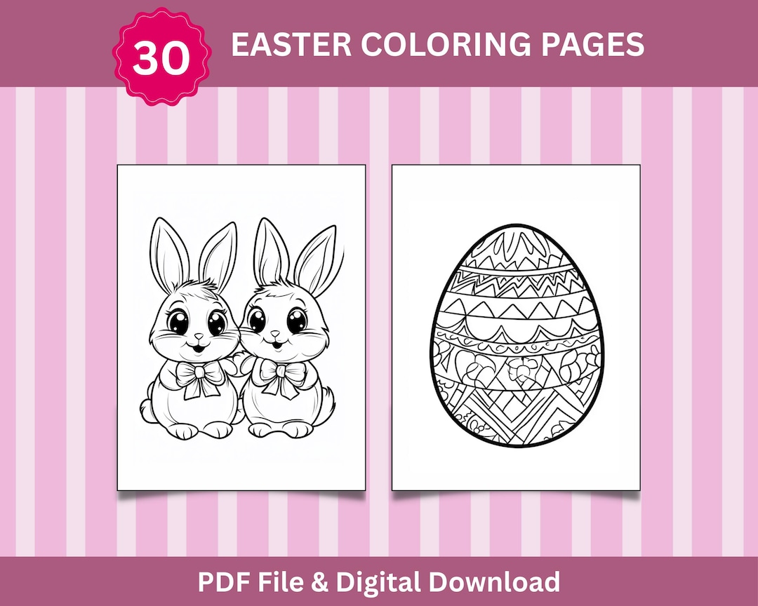 30 Easter Coloring Pages for Kids – Cute Printable Coloring Book (PDF ...