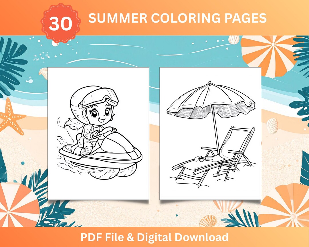 30 Summer Coloring Pages for Kids – Fun Printable Summer Activity Book ...