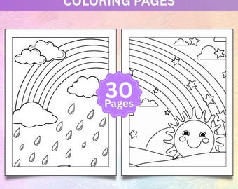 30 Easy Rainbow Coloring Pages for Kids, Toddlers & Preschoolers – Fun Printable Coloring Book (PDF Download)