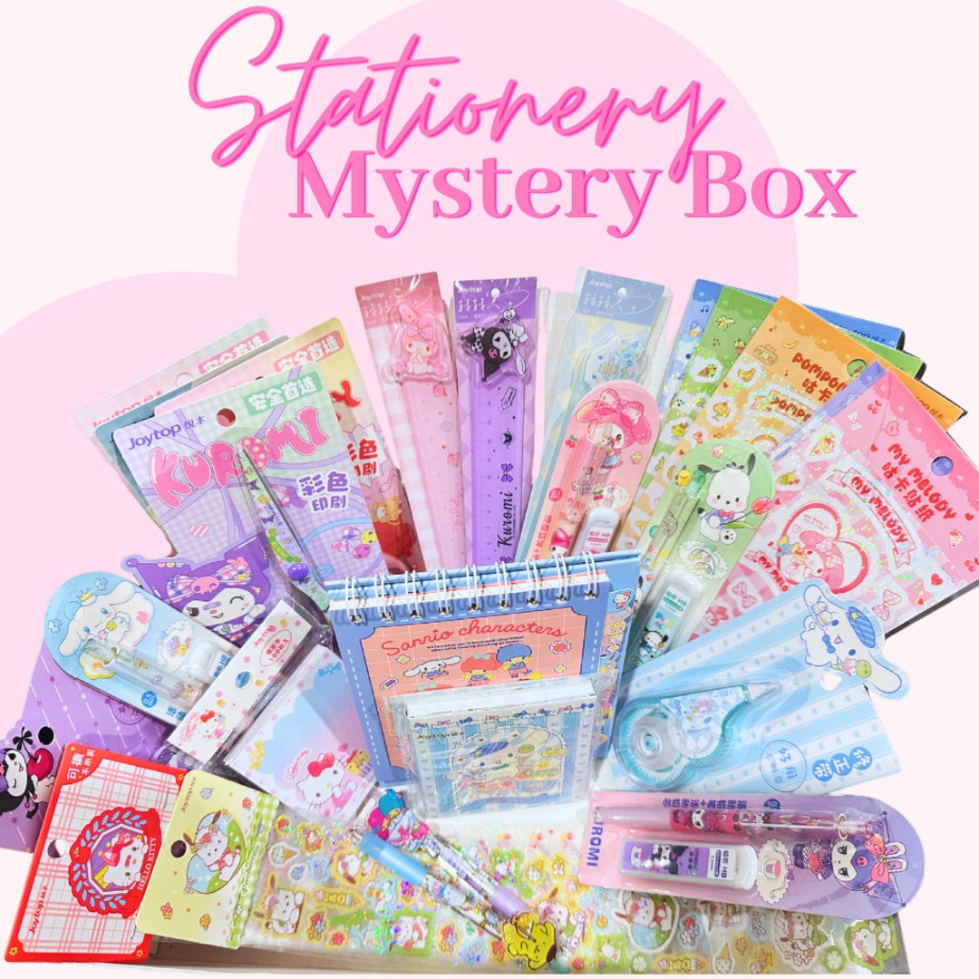 Sanrio Kawaii Stationery Mystery Box 10pcs Cute Mystery Bundle 10pcs