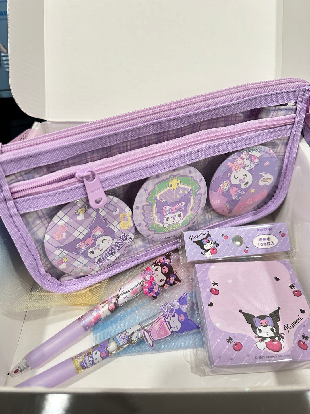 Kuromi Pencil Case Bundles 4pcs Cute Kuromi Pencil Case, Pens, and