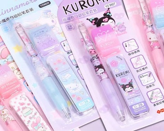 Sanrio Characters Mechanical Pencil + Lead + Eraser | Cinnamoroll My Melody Hello Kitty Kuromi Pochacco  Pencils  Stationery