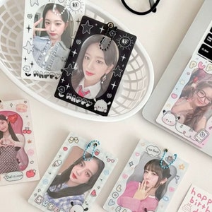Kpop Acrylic Photocard Holder Keychain | Cute Kpop Merch Accessories Photo Frame Id Badge Cover