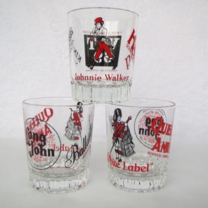 Scotch Whisky Glasses with a Variety of Classic Scotch Whisky Brand Logos | Set of 3