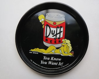 Retro Duff Beer, The Simpsons Sammlermetall Serviertablett aus den 1990er Jahren