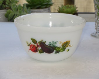Vintage JAJ mengkom van melkglas: Market Garden-Toscane-patroon