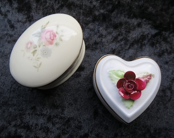 Selection Lidded Trinket Boxes - Royal Doulton, Crown Staffordshire Made in England