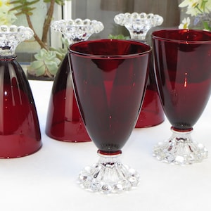 Anchor Hocking Royal Ruby Red Berwick Boopie Water Wine Goblets, Set of 5