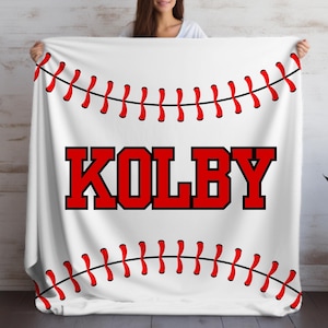 Personalisierte Baseball-Decke, benutzerdefinierte Baseball-Wurfgeschenk, Geburtstags- und Weihnachtsgeschenk, weiche Polyester-Decke, Sportliebhaber-Baseballgeschenk