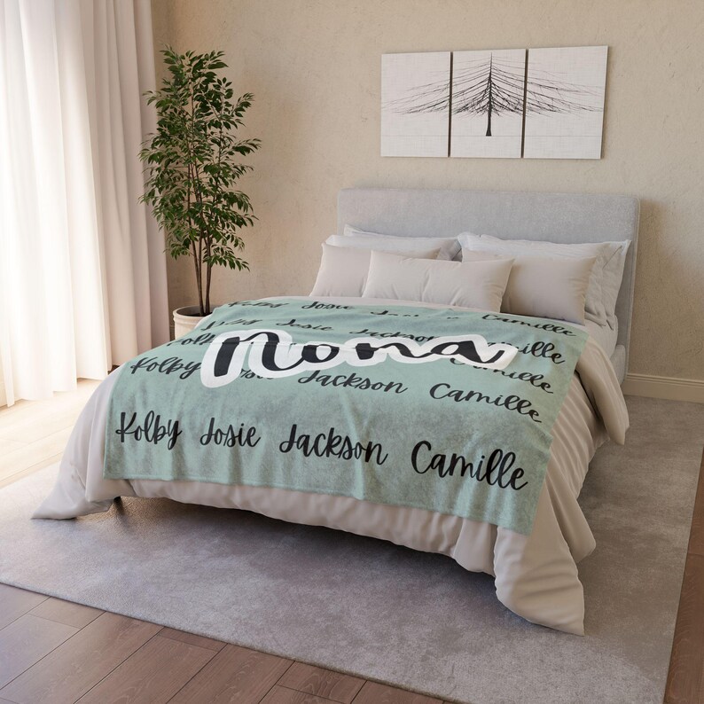 Custom Personalized Name Blanket, Mom and Kids Blanket, Grandma and ...
