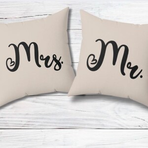 Mrs. Pillow, Bedroom Decor, Wedding Gift, Anniversary Gift. Valentines Gift, Minimalist