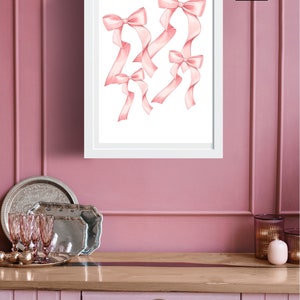 Decorazione per la stanza Coquette, arte murale Coquette con nastro rosa, diverse dimensioni, decorazione per la camera delle ragazze, arte murale Coquette per incorniciare Poster arrotolati