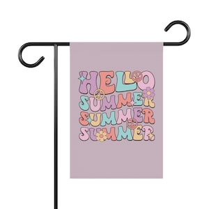 Summer flags, outdoor retro summer flag, matching pillow, trendy fun flag for home, beach, lake, gifts for friend, mom Garden & House Banner