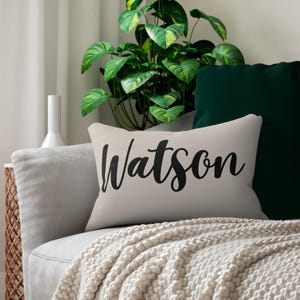 Last name pillow, personalized name pillow, marriage gifts, wedding gift, engagement gifts, custom name pillows Spun Polyester Lumbar Pillow
