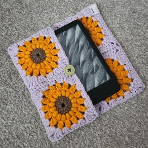 かぎ針編みのひまわりのタブレット / Kindle / iPad / ノートパソコン / ブックスリーブ