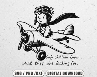Little Prince SVG, Airplane, Fox Illustration (Digital Download)
