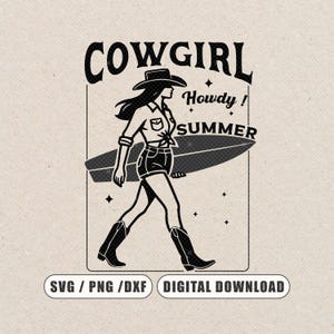 Cowgirl Summer howdy svg Coastal Cowgirl Western Summer Cowgirl Surfer Cowgirl Summer Vibes Shirt Western Summer