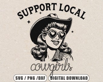 Retro Cowgirl SVG, Western Bohemian Clipart (Digital Download)
