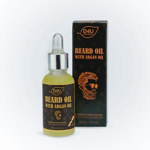 Natural Argan Beard Oil - All Naturally Derived Formula with Argan Oil - Softens, Smooths, and Strengthens Beard Growth
