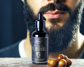 Natural Argan Beard Oil - All Naturally Derived Formula with Argan Oil - Softens, Smooths, and Strengthens Beard Growth