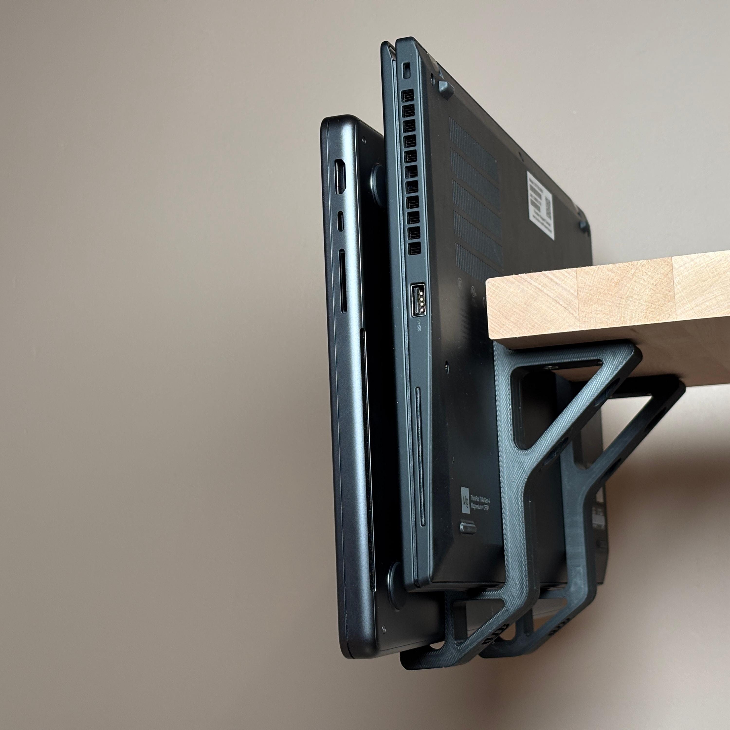 Dual Vertical Laptop Mount, Under Desk MacBook Stand *digital Only