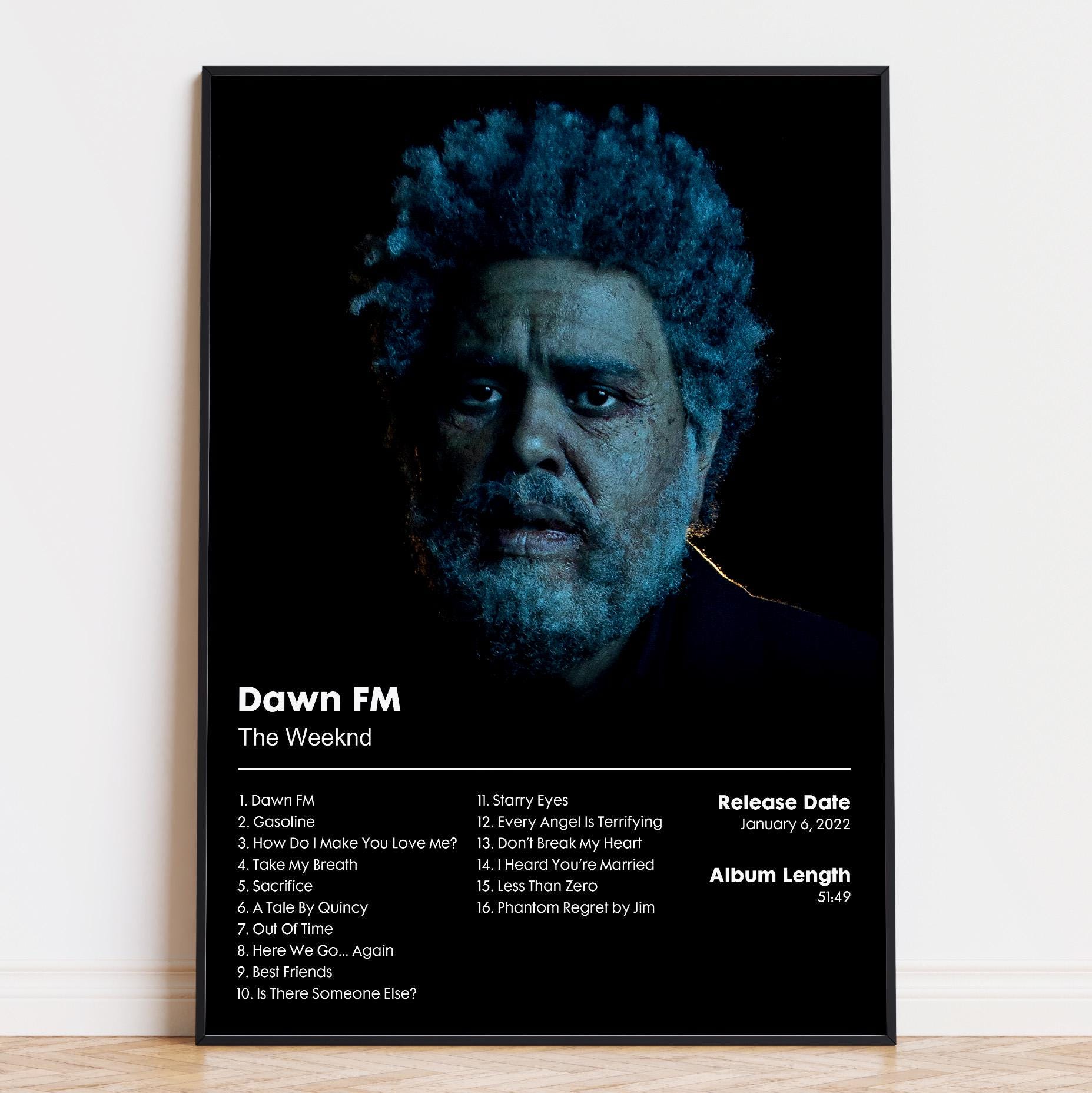 ミュージシャン The Weeknd Dawn FM Portrait Tee The Weeknd After Hours Til Dawn tour 2026 portrait art signature