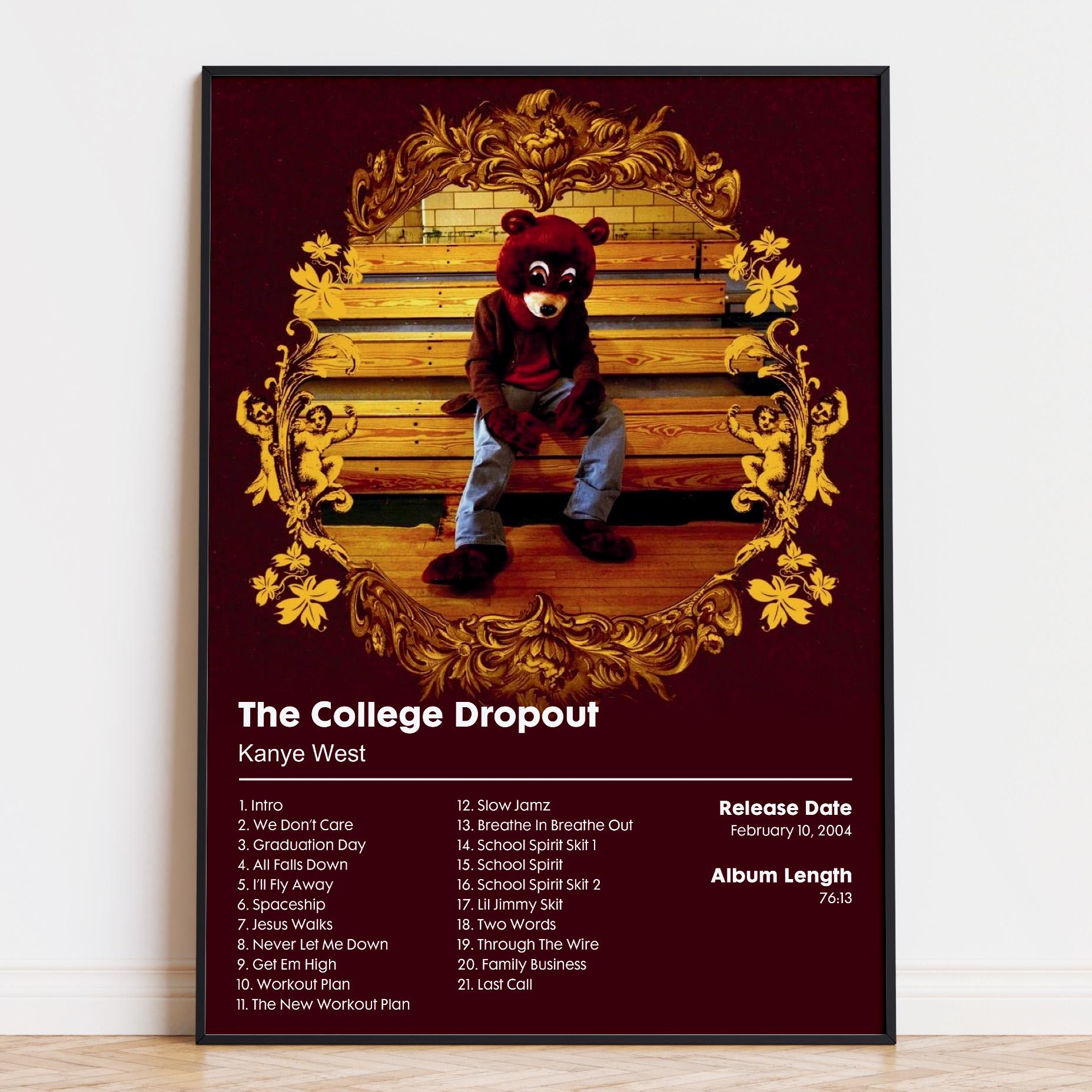Kanye West College Dropout Poster - 12x18 Inch Music Album Art Wall Decor For Bedroom