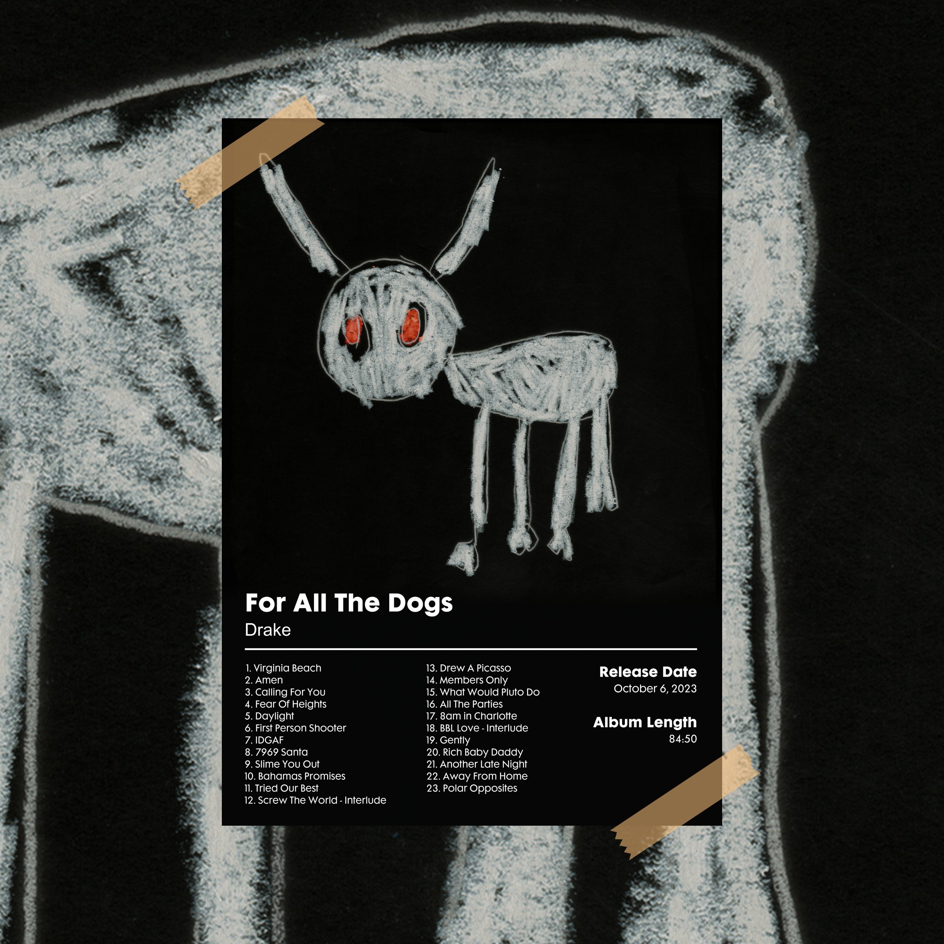 Drake - for All the Dogs - Album Poster - Etsy