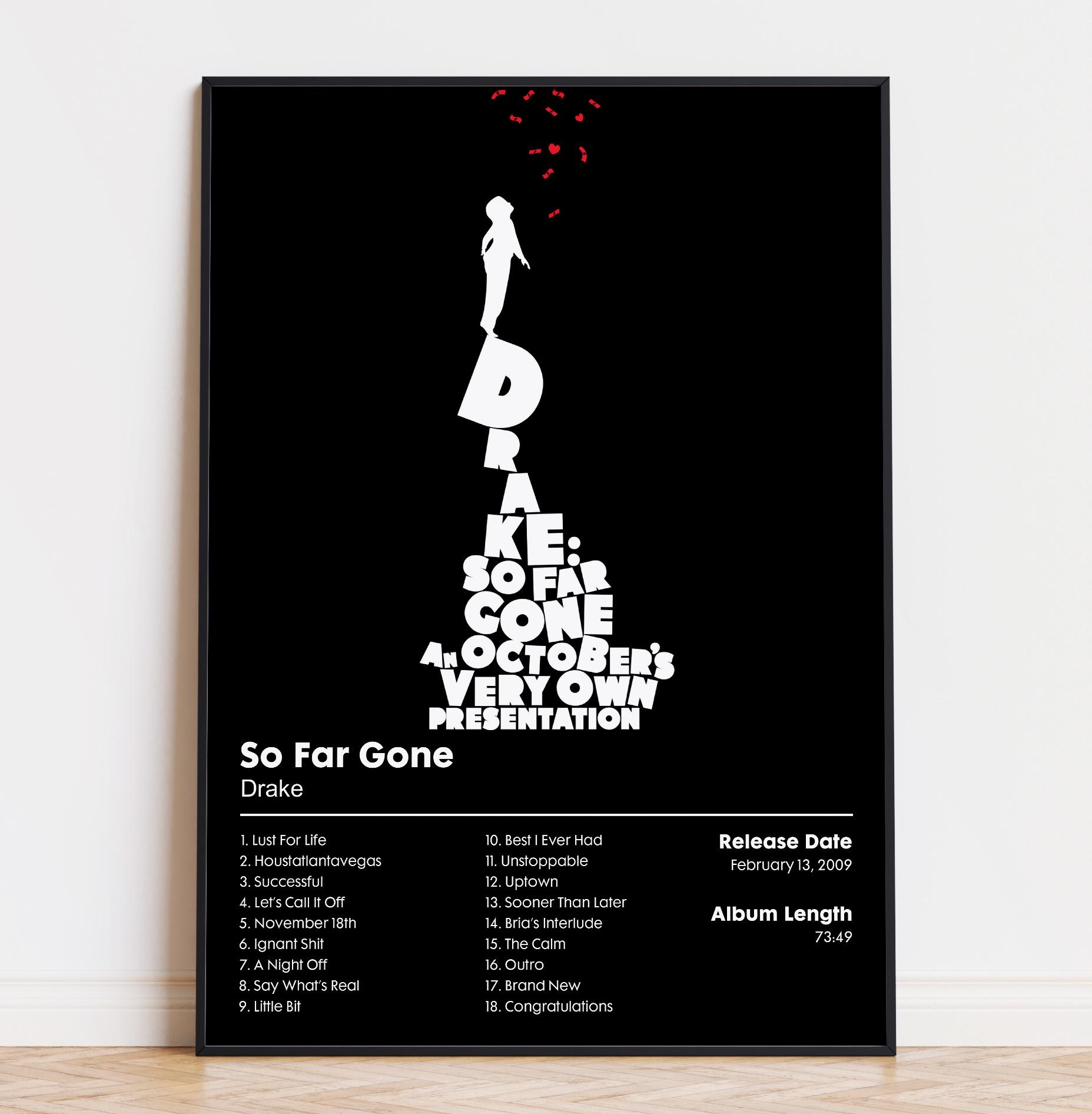Drake - So Far Gone - Album Poster Print, image size:1855x1892