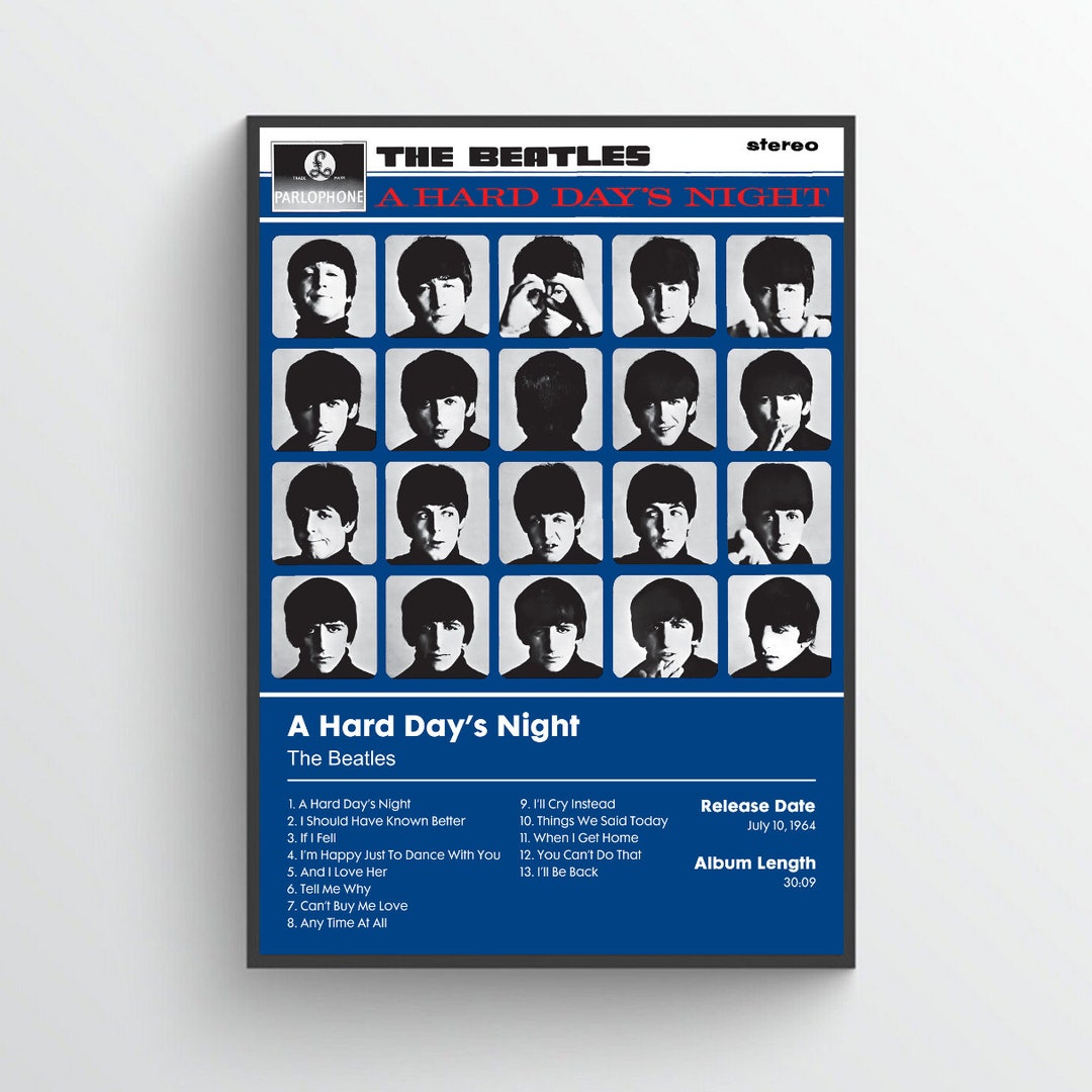 The Beatles A Hard Day's Night Album Poster - Etsy