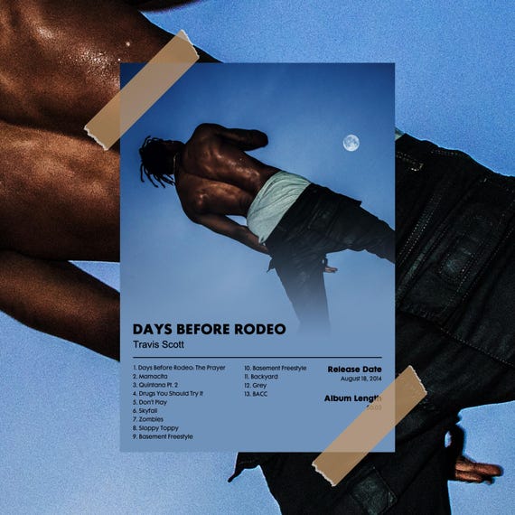 【激レア】CACTUS JACK DAYS BEFORE RODEO ポスター Travis Scott Poster Days Before Rodeo Rapper Music Album