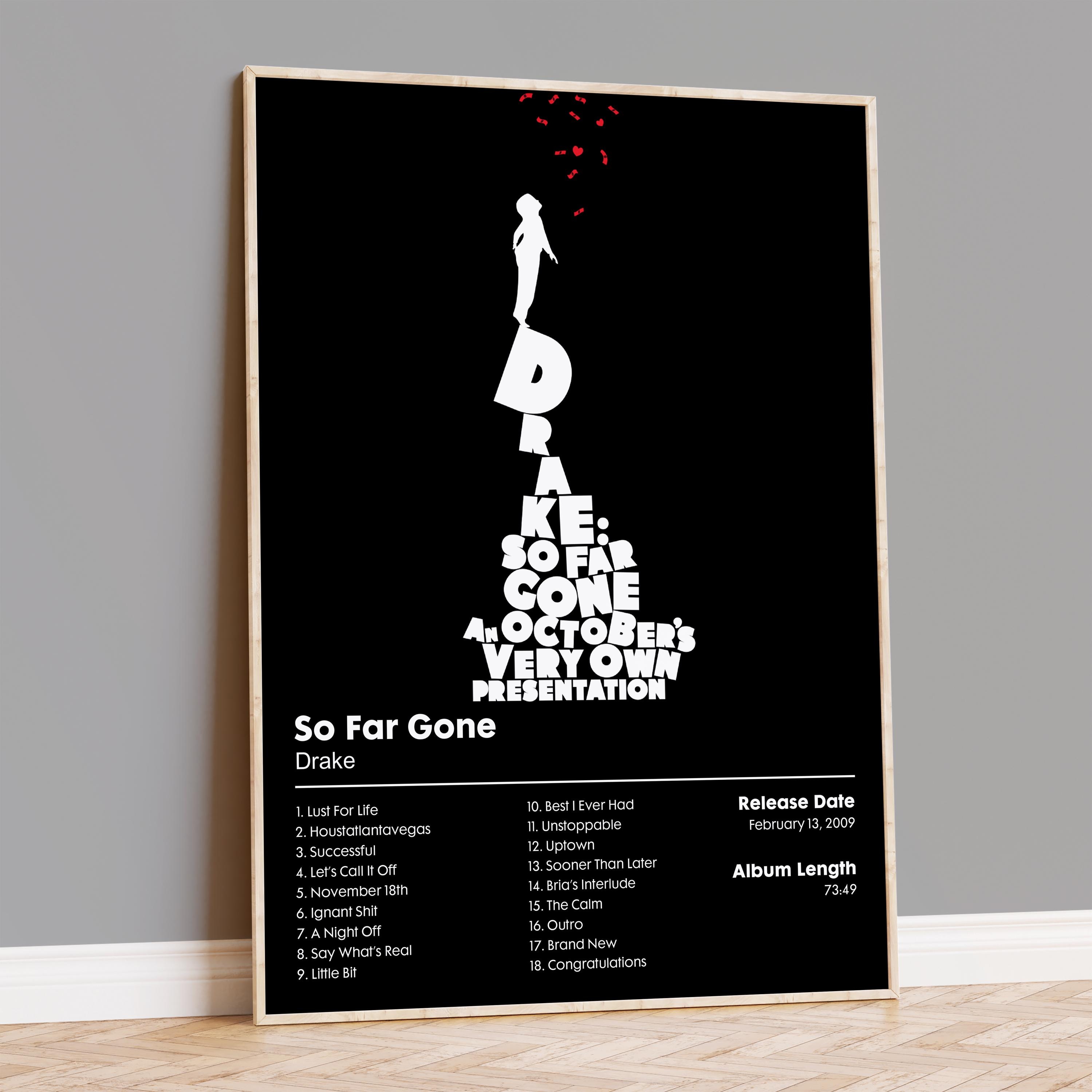 【額縁付き】 Drake / SO FAR GONE A2ポスター Amazon.com: stortnate Drake Poster So Far Gone Album Cover Canvas