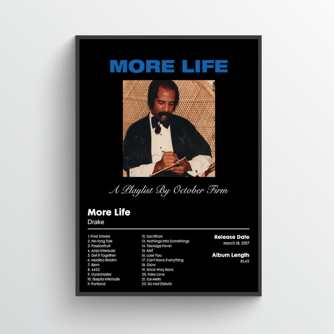 【額縁付き】 drake more life アルバムデザイン A2ポスター Drake - More Life – AlbumPrints