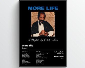 【額縁付き】 drake more life アルバムデザイン A2ポスター Drake More Life Album Cover Poster, Wall Art, Printable