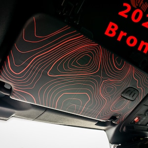 Bronco Topographic Sun Visor Cover Up Decal Sticker for 2021 2022 2023 2024 2025 Airbag Label Cover Up
