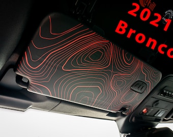 Bronco Topographic Sun Visor Cover Up Decal Sticker for 2021 2022 2023 2024 2025 Airbag Label Cover Up