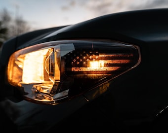 2016-2023 Toyota Tacoma American Flag Sidemarker Overlay - Halogen Headlights