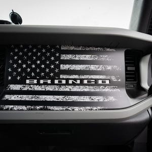 2021+ Bronco Freedom Dash Overlay - American Flag - Decals Stickers